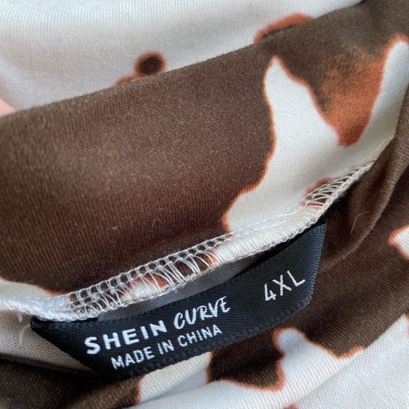 Cow Print Long Sleeve Turtleneck - Picture 2 of 2